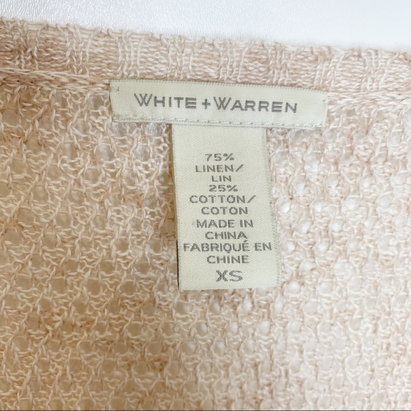 White + Warren Lightweight Beach Sweater, Pullover Crewneck, Tan Yellow, XS - Picture 3 of 5